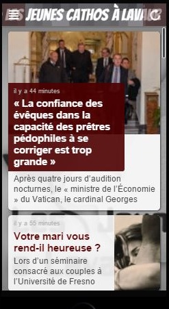 ... Et les actualités cathos